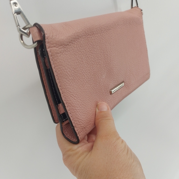 REBECCA MINKOFF Pink Love In Charge Chain Crossbody Organizer Wallet - Picture 5 of 8